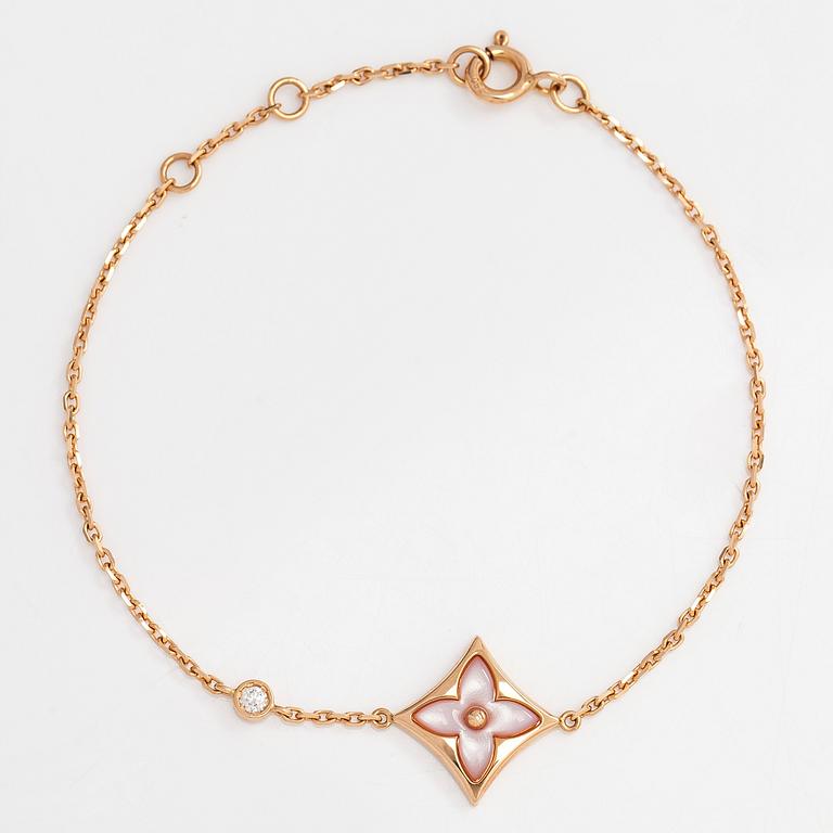 Louis Vuitton, rannekoru, "Color Blossom BB Star", 18K ruusukultaa, vaaleanpunaista helmiäistä ja briljanttihiottu timantti.