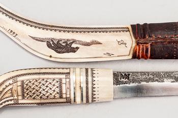 Sten-Åke Forsberg, samekniv, monogramsignerad, Kalix 1993.