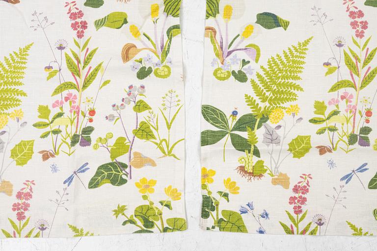 Gocken Jobs, three pairs of curtains, 'Trollslända', Nordiska Kompaniets textilkammare.