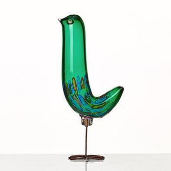Alessandro Pianon, skulptur, fågel, "Pulcino", Vistosi, Murano, Italien 1960-tal.
