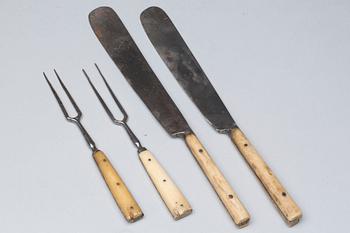 BESTICK, 21 delar, 17/1800-tal, benskaft.
