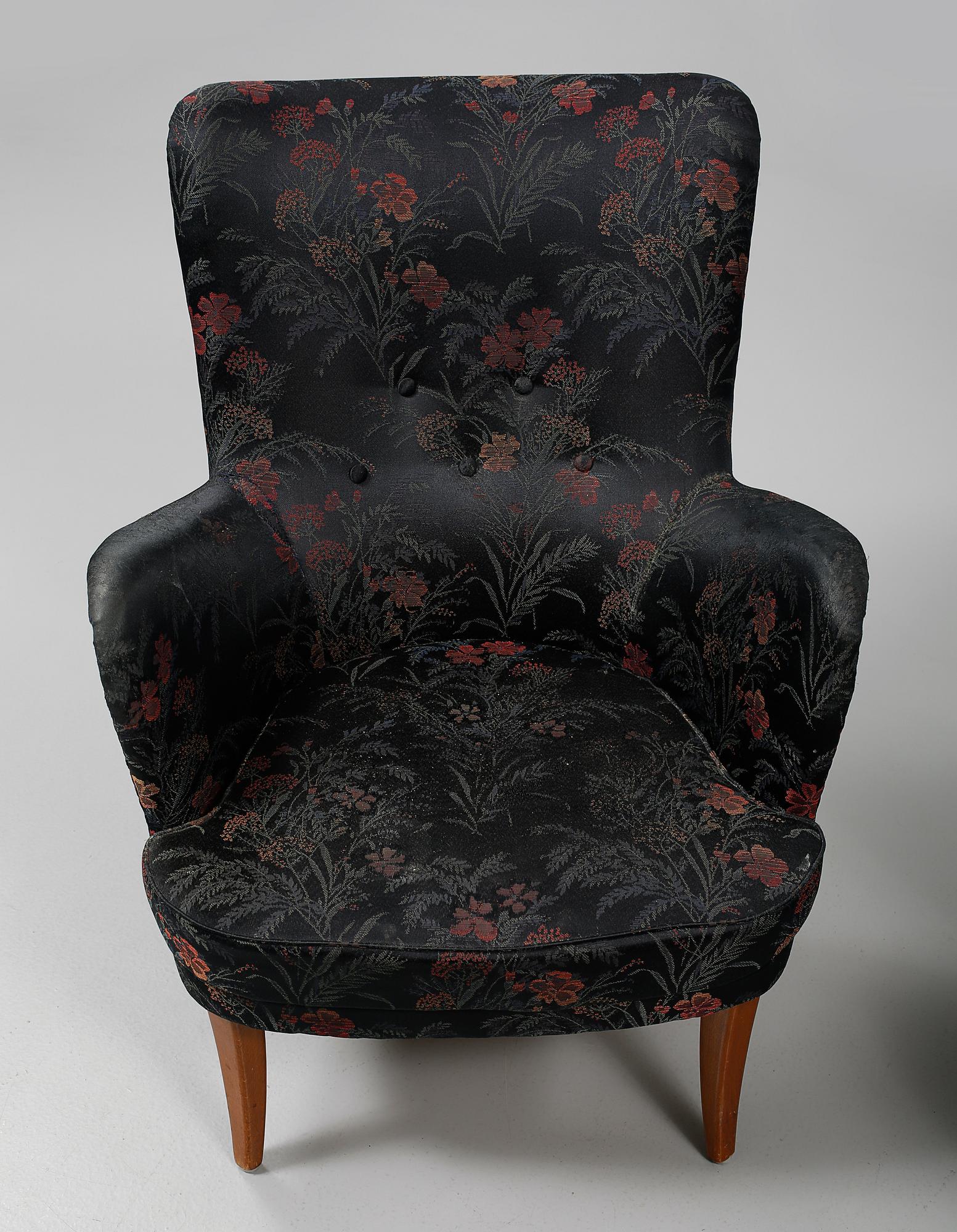 FÅTÖLJER, ett par, "Stora Furulid", Carl Malmsten, 1900-talets andra hälft.