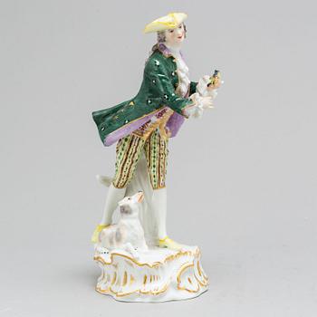 A Geman porcelain figurine, 20th Century, Meissen like mark.