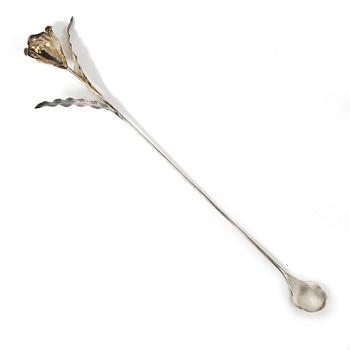 A punch stirrer, sterling silver, Peru.