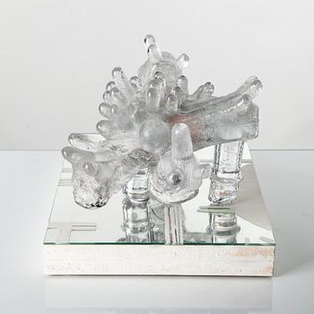 BERTIL VALLIEN, unik skulptur, glas. Boda Åfors, 1960-talets andra hälft.