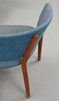 Nanna & Jørgen Ditzel, an upholstered teak settee and lounge chair, Søren Willadsen, Denmark 1950's.