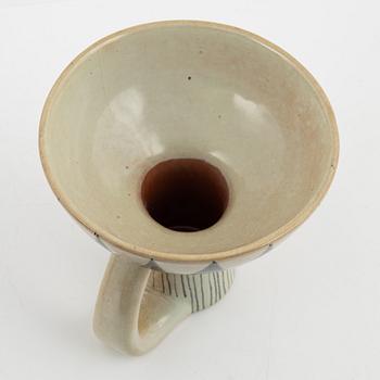 Carl-Harry Stålhane & Aune Laukkanen, a vase, a jug and a box with cover, 'Torro'-faience, Rörstrand.