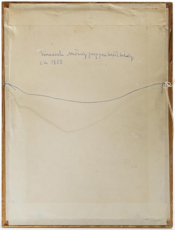 Rispappersmålningar, två stycken, Kina, Qingdynastin, 1800-tal.