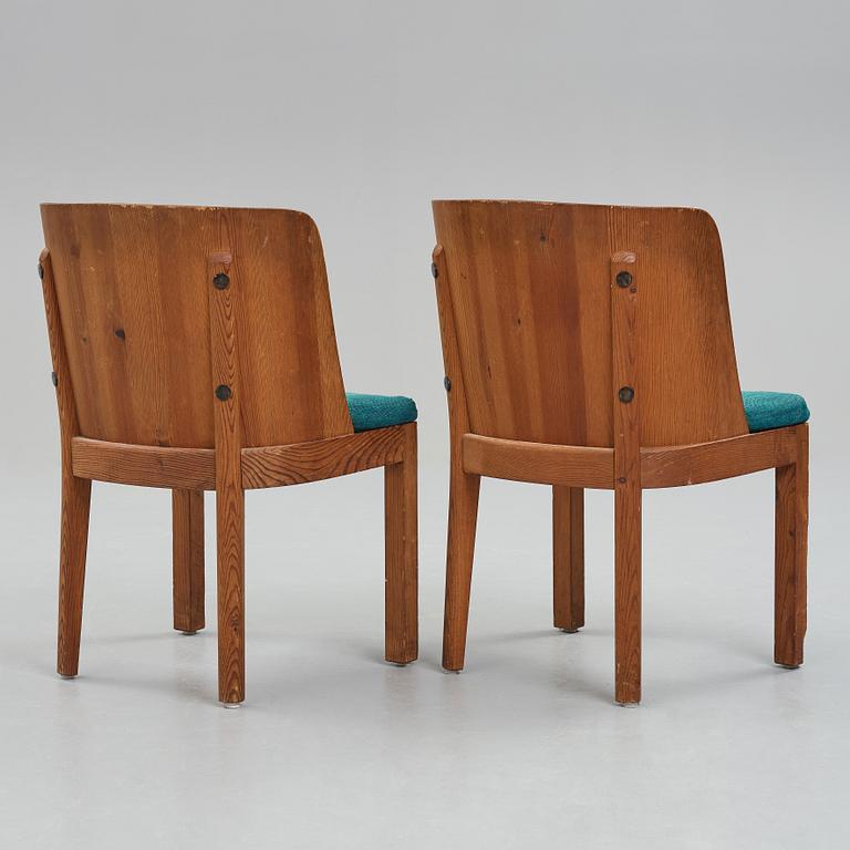 Axel Einar Hjorth, a pair of stained pine "Lovö" armchairs, Nordiska Kompaniet, Sweden.