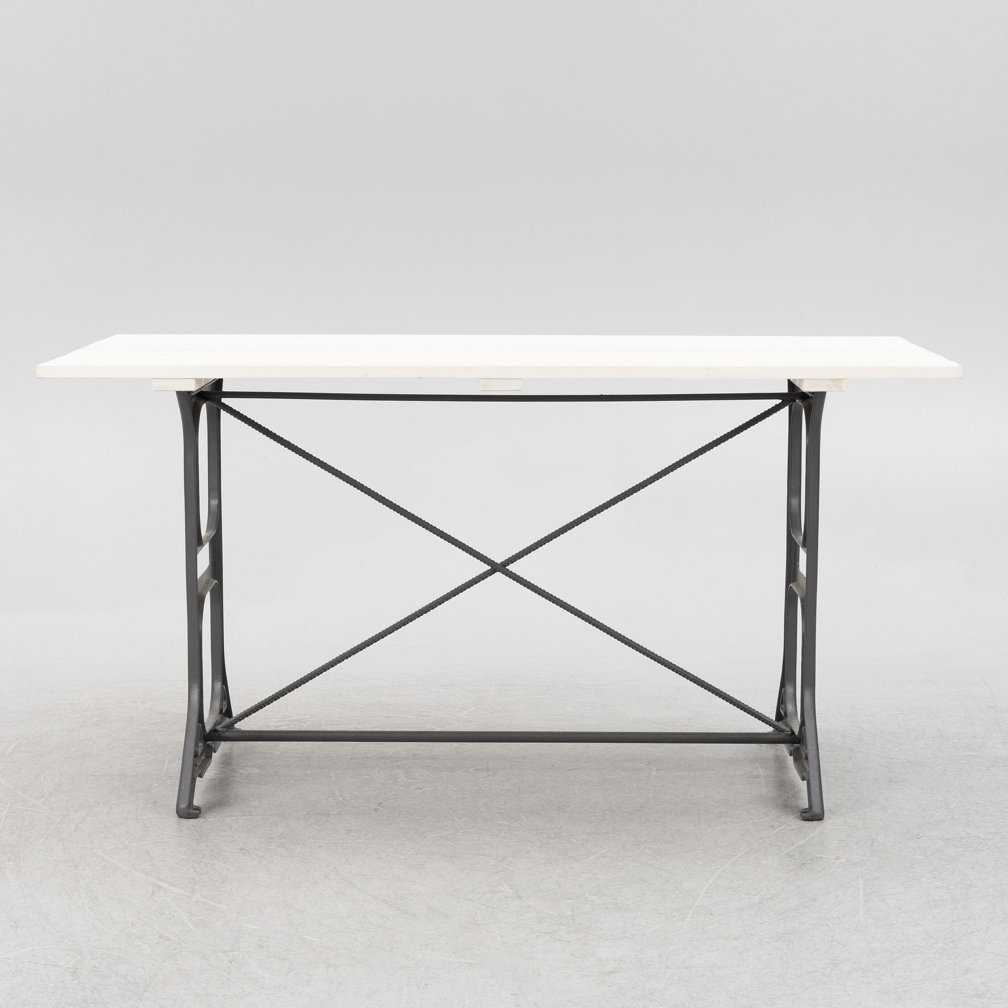 A contemporary garden table.