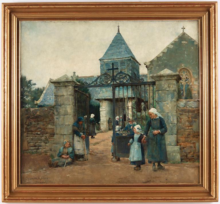 Stanhope A. Forbes, Utanför Chapelle Saint-David i Quimperlé, motiv från Bretagne.