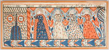 BONADSMÅLNING, allmoge. Sunnerboskolan, Småland. Dat 1813.