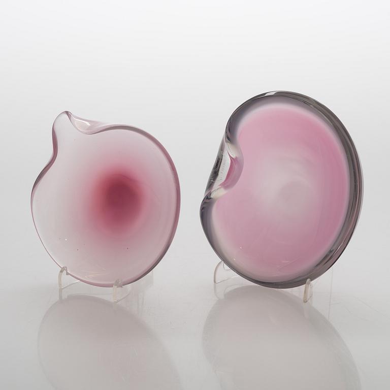 Tapio Wirkkala, a set of five glass bowls, signed Tapio Wirkkala Iittala.