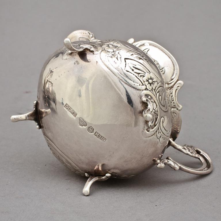 KAFFESERVIS, 2+1 delar, silver, GEWE, Malmö, 1970-tal. Vikt 1300g.