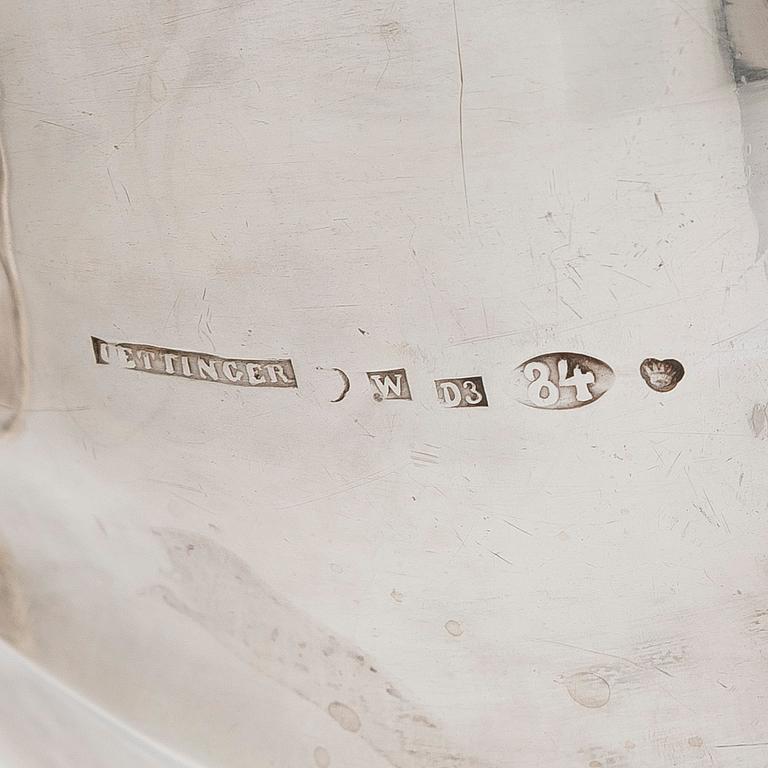 A parcel-gilt coffee pot, maker's mark of Johan Gustaf Ettinger, Vyborg 1861.