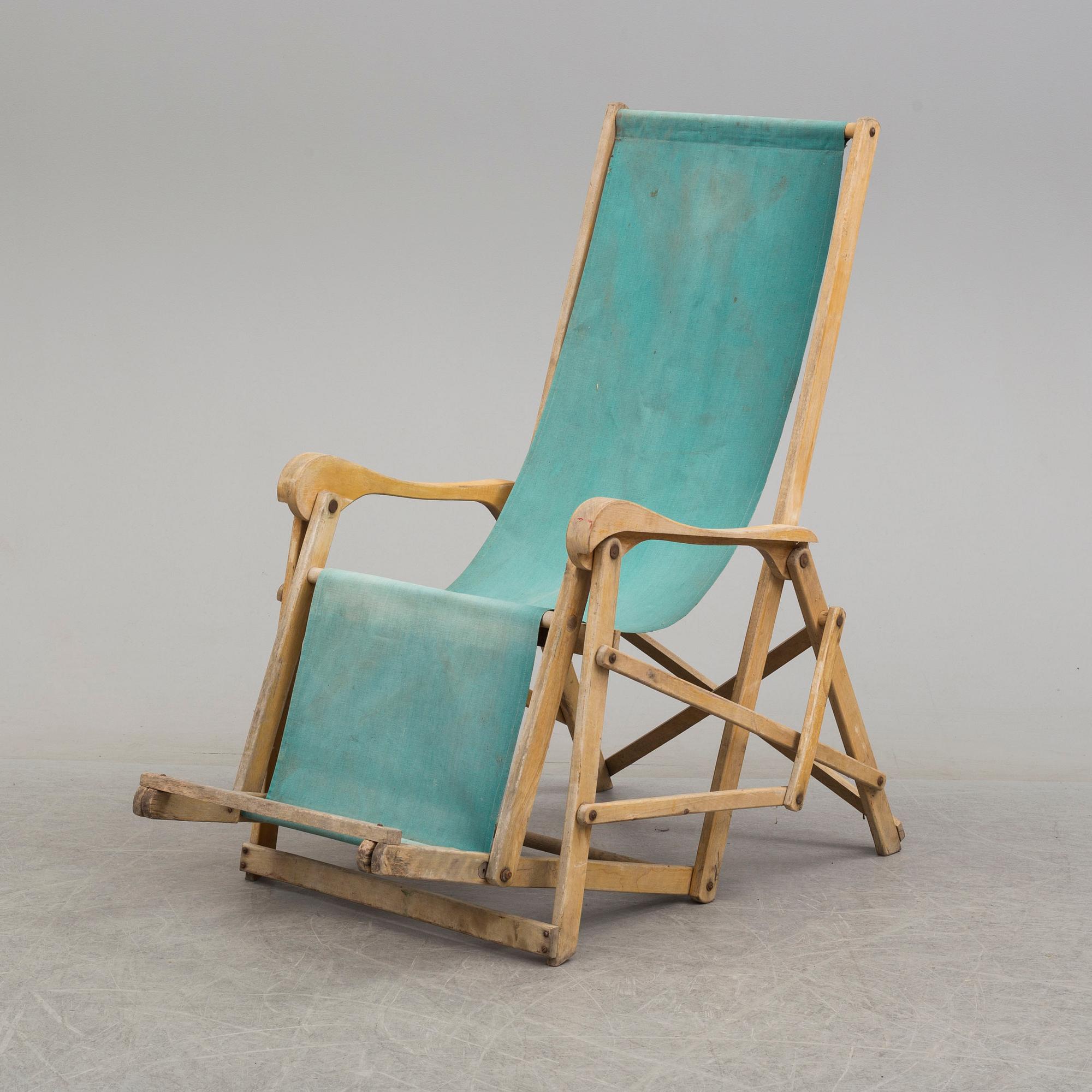 a mid 20th century deck chair.