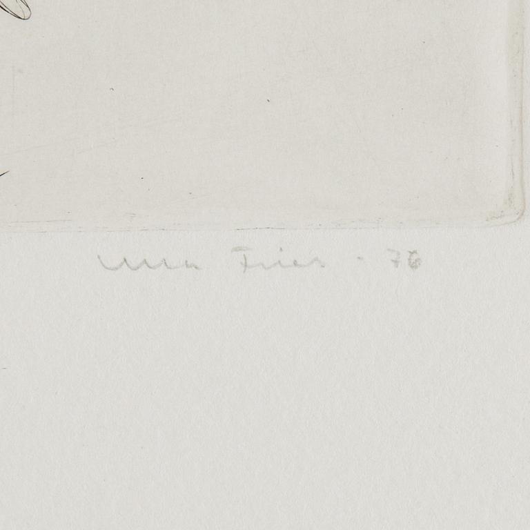 ETCHINGS, 3 pieces, one of wich Hans Wigert.