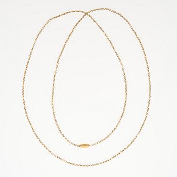 GULDKEDJA, 18K guld, Gustaf Adolf Wichman Helsingfors 1839. Handtillverkad. Vikt 18 g.