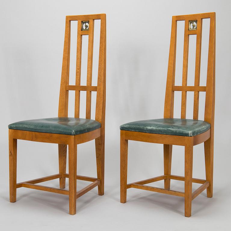 Eliel Saarinen, ruokapöytä ja tuoleja, 6 kpl, "Cranbrook", Adelta Oy, 1900-luvun loppu.