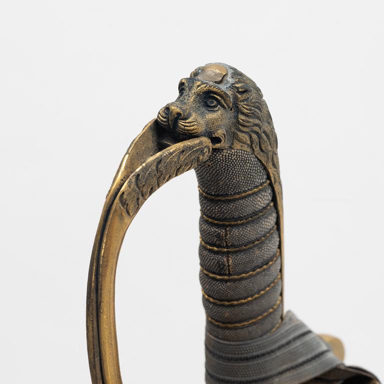 Sabel svensk, 1800-talets andra hälft, med balja,