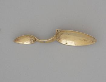 A Swedish 19th century silver-gilt medicine-spoon, marks of Jonas Lindberg, Stockholm 1827.