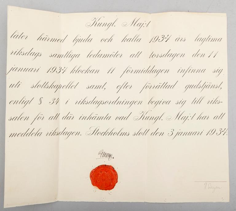 SAMLING MILITÄRA DOKUMENT, bla 3 med Carl XV signatur, 2 med Carl XIV Johans signatur och 3 med Gustaf V signatur.