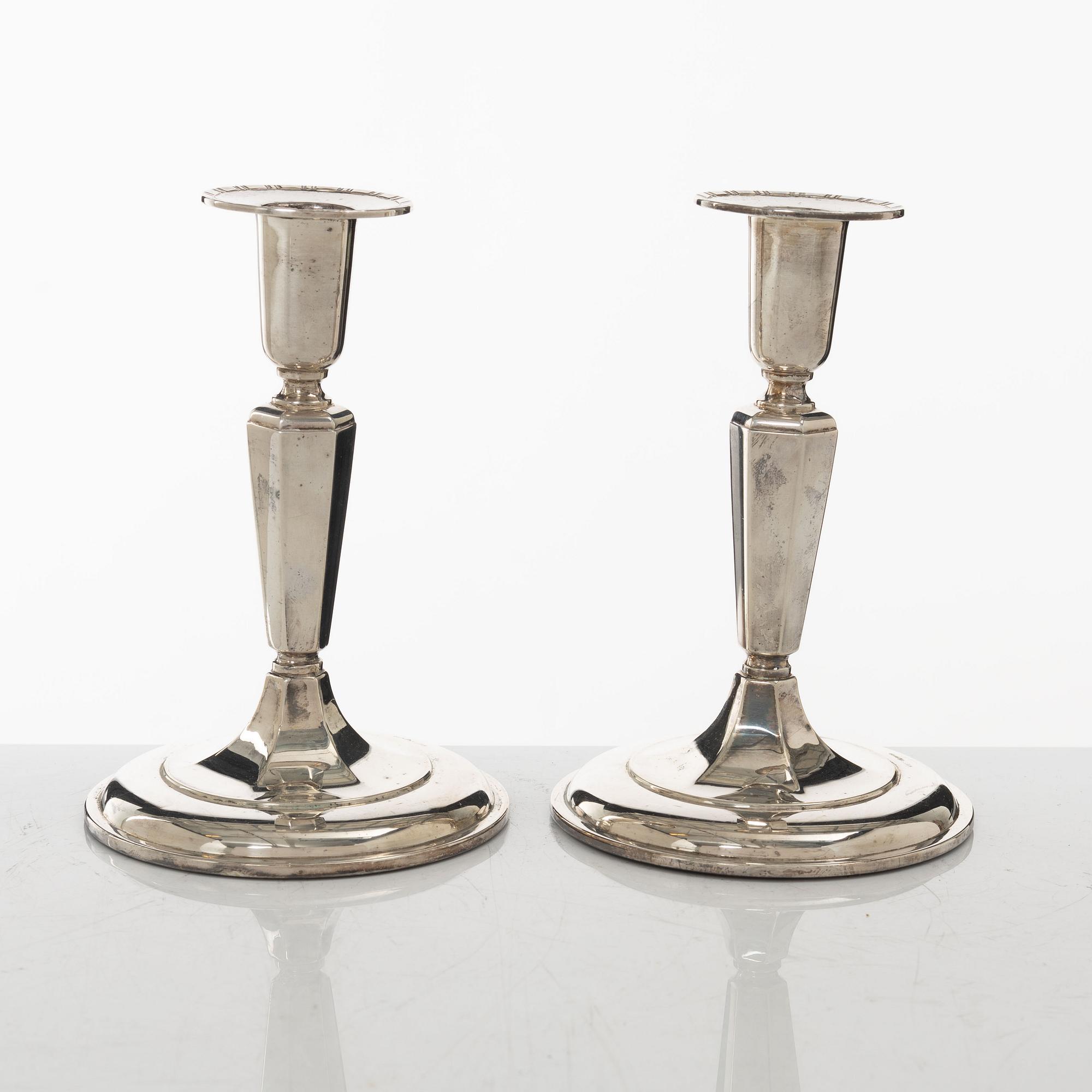 A pair of silver candlesticks, GAB, Stockholm, 1964.