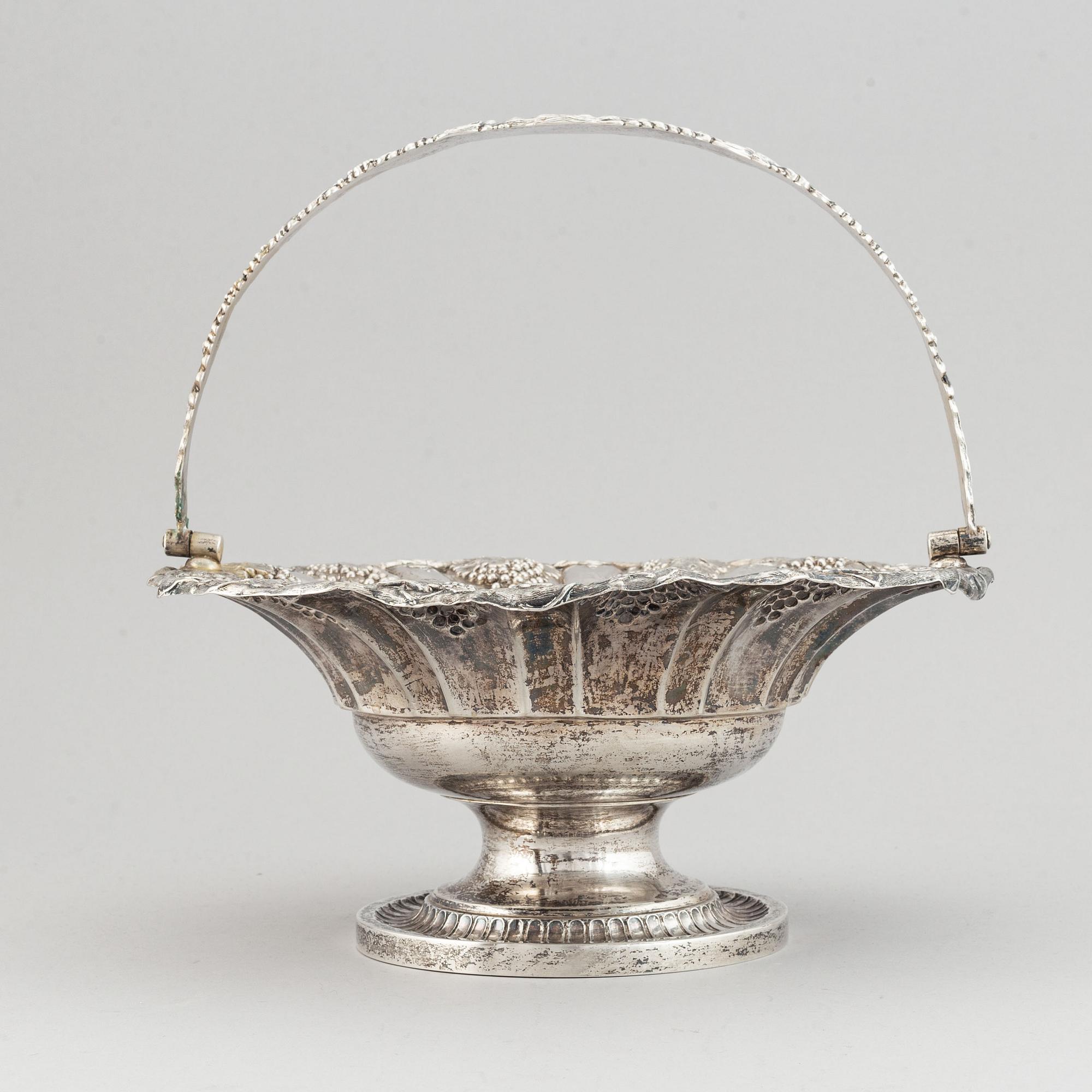 A Swedish 19th century silver fruit-basket, mark of Gustaf Möllenborg, Stockholm 1835.