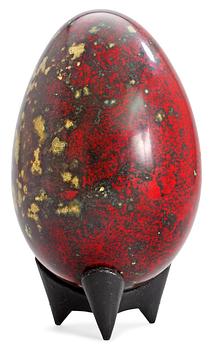 A Hans Hedberg faience egg, Biot, France.