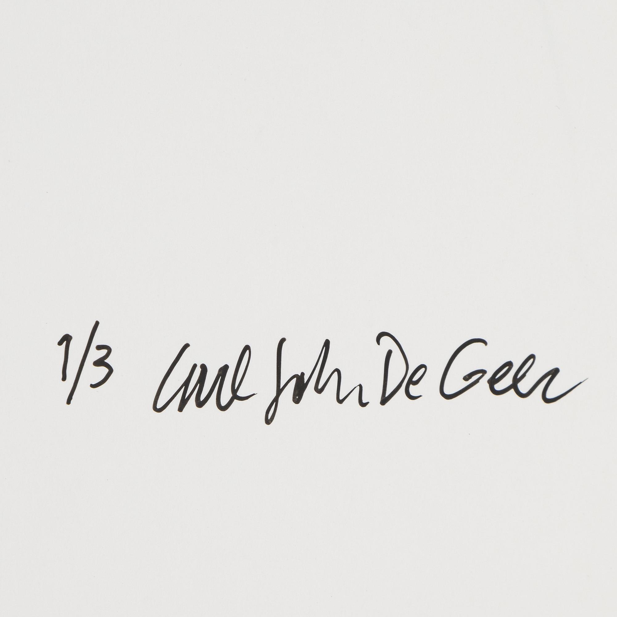Carl Johan De Geer, photo, signed 1/3 verso.