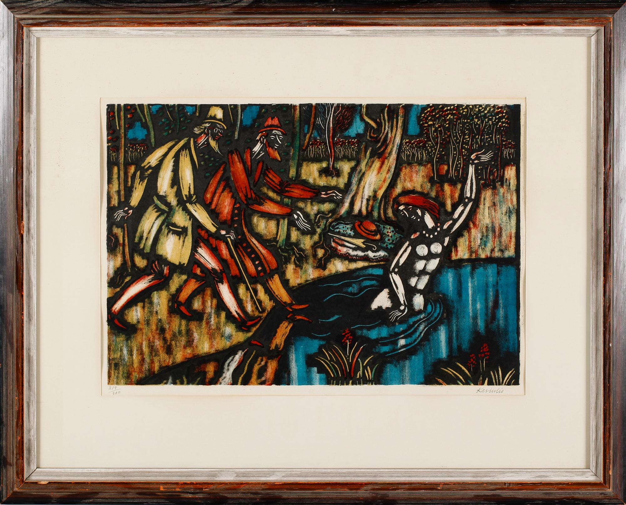 VYTAUTAS KASIULIS, färgträsnitt, signerad och numrerad 219/300.