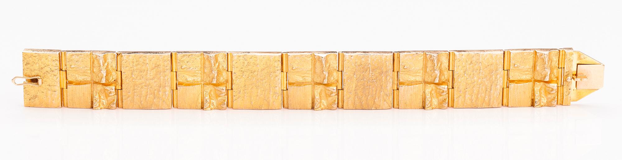 BJÖRN WECKSTRÖM, A 14K gold bracelet "Quadrate forms". Lapponia 1970.