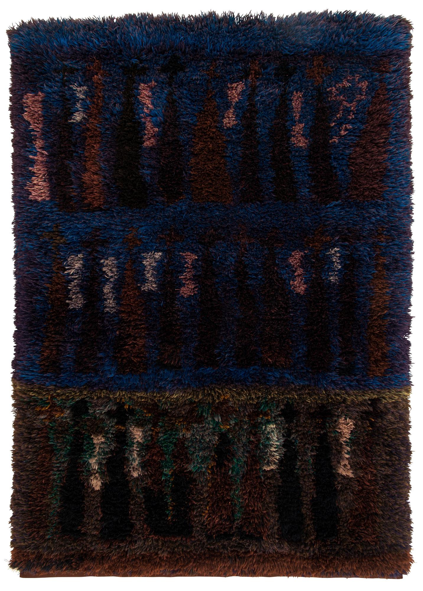 Eva Brummer, ryijy, malli Suomen Käsityön Ystävät. Noin 180 x 125 cm.