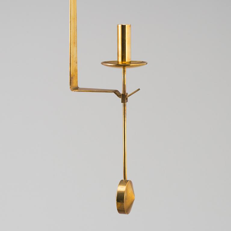 PIERRE FORSSELL, three 'Pendel' brass wall sconces from Skultuna, 1986-91.