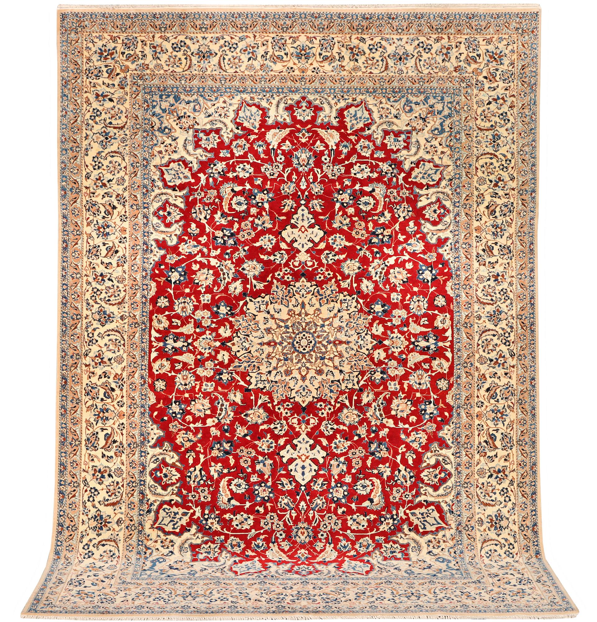 A part silk Nain carpet, 6 LA, a. 250 x 170 cm.