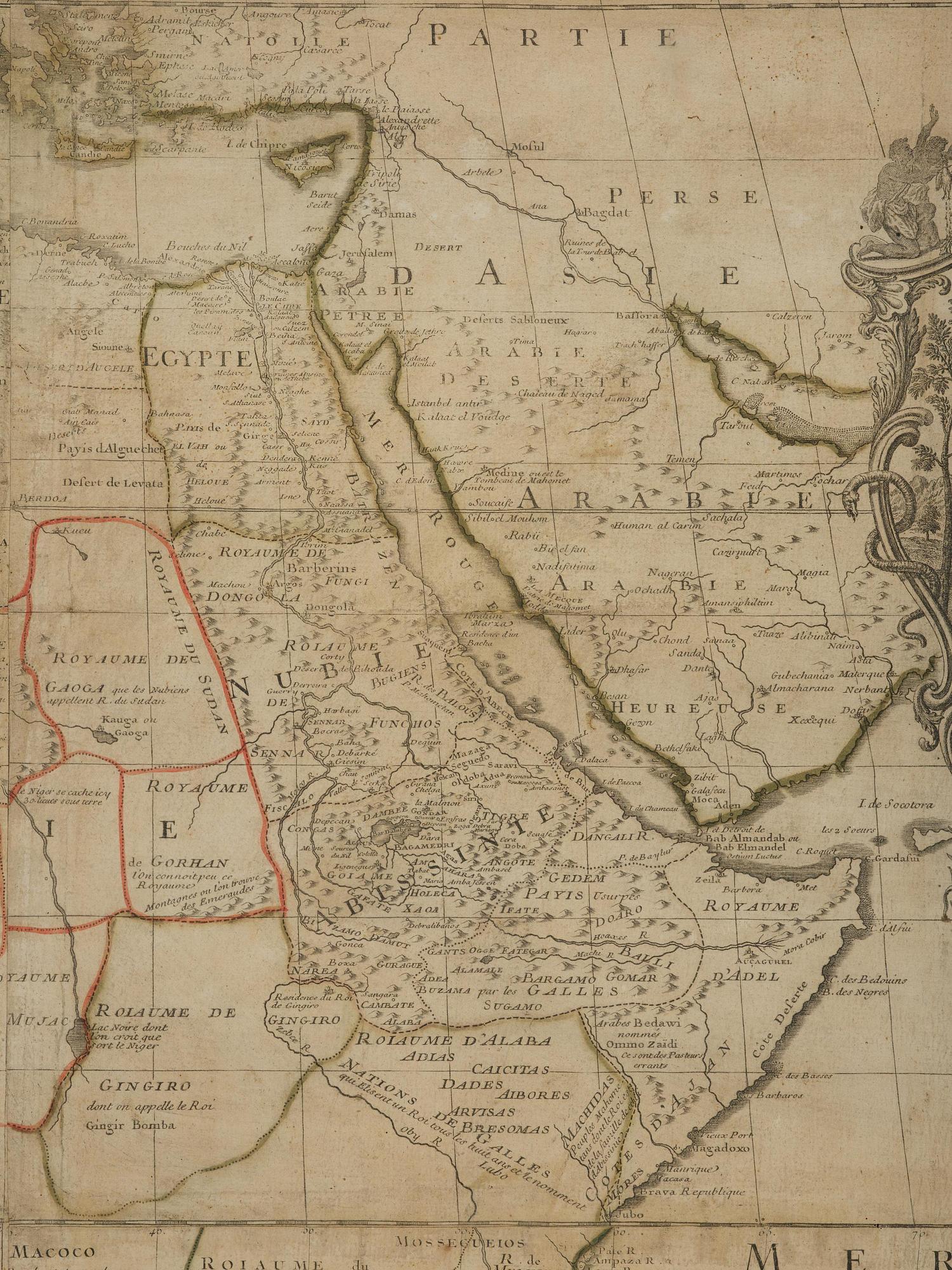 Nolin's map of Africa, "L'Afrique dressee sur les relations", 1740.