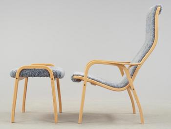 FÅTÖLJ OCH FOTPALL, "Lamino", Yngve Ekström, Swedese, 1990-tal.