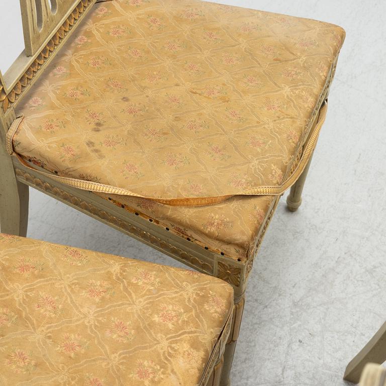 Ten Gustavian style chairs, Sweden, first half of the 20th century.