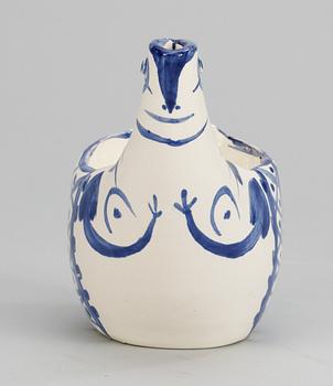 A Pablo Picasso 'Sujet poule' faience ewer, Madoura, Vallauris, France 1954.