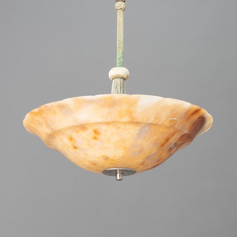 An alabaster ceiling lamp, 1920s.