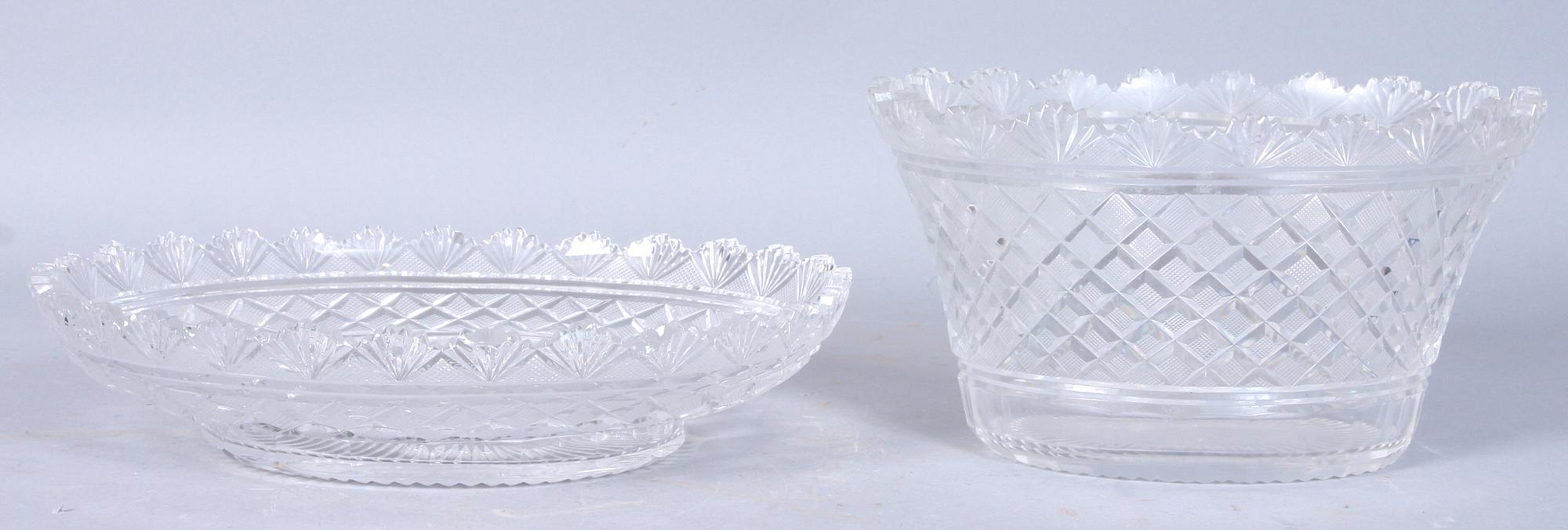 SKÅL samt FAT, pressglas, omkring sekelskiftet 1800/1900.