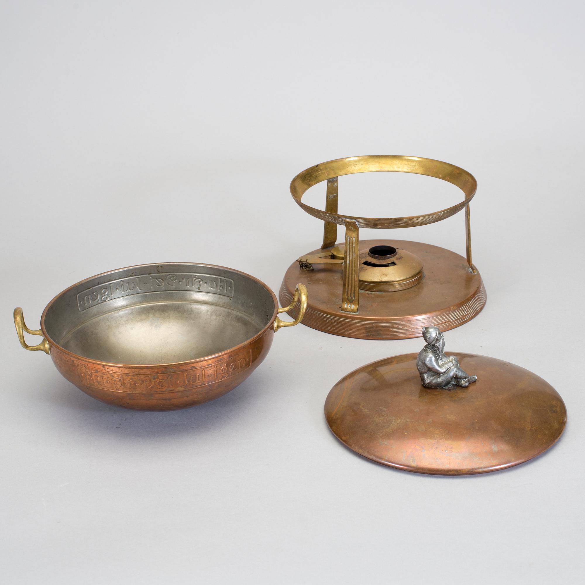 GLÖGGRYTA, koppar, tenn samt mässing, Gustav Eriksson, Eskilstuna, jugend, tidigt 1900-tal.