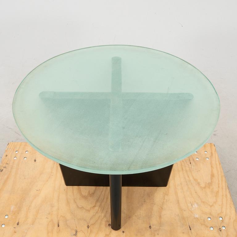 A glass and painted wood coffee table after Greta Magnusson Grossman for Firma Studio, Stockholm 1930's.