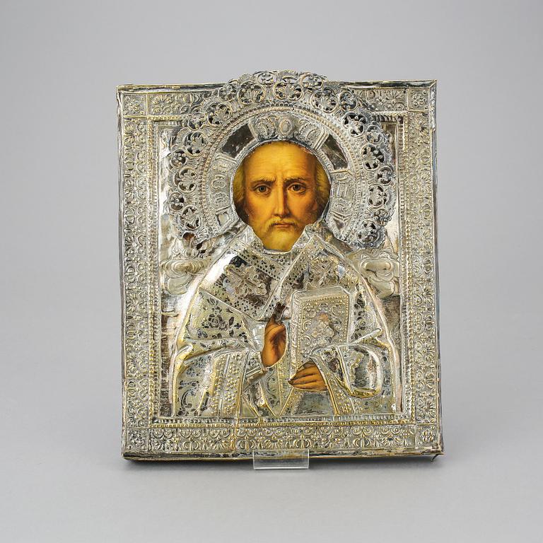IKON,  Delvis silver. Omkring 1900.
