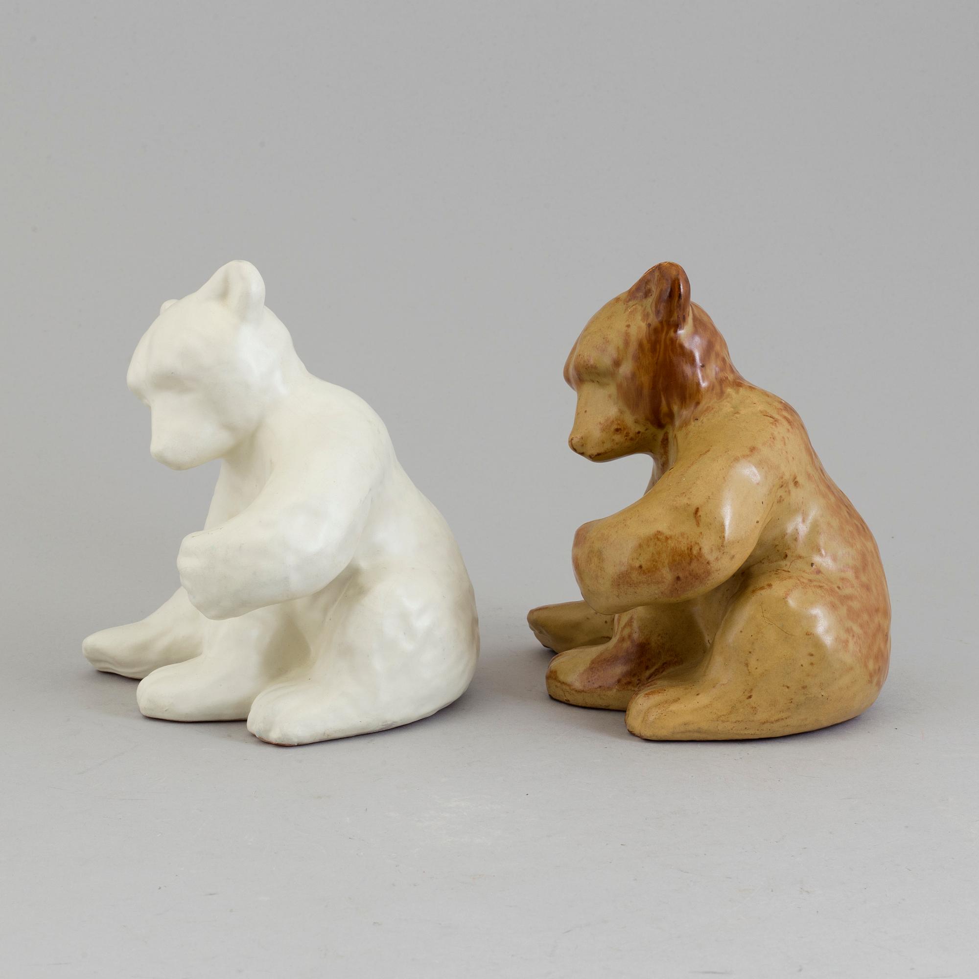 VICKE LINDSTRAND, figuriner, 2 st, lergods, Upsala-Ekeby.