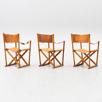 Mogens Koch, three 'MK16' folding chairs, Denmark.