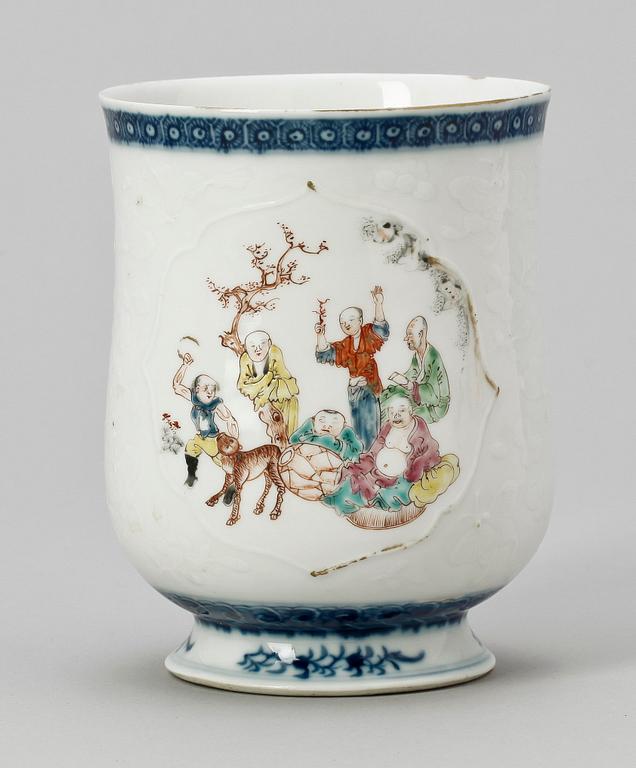 PARTI PORSLIN, 5 delar, Kina, bla 1700-tal.