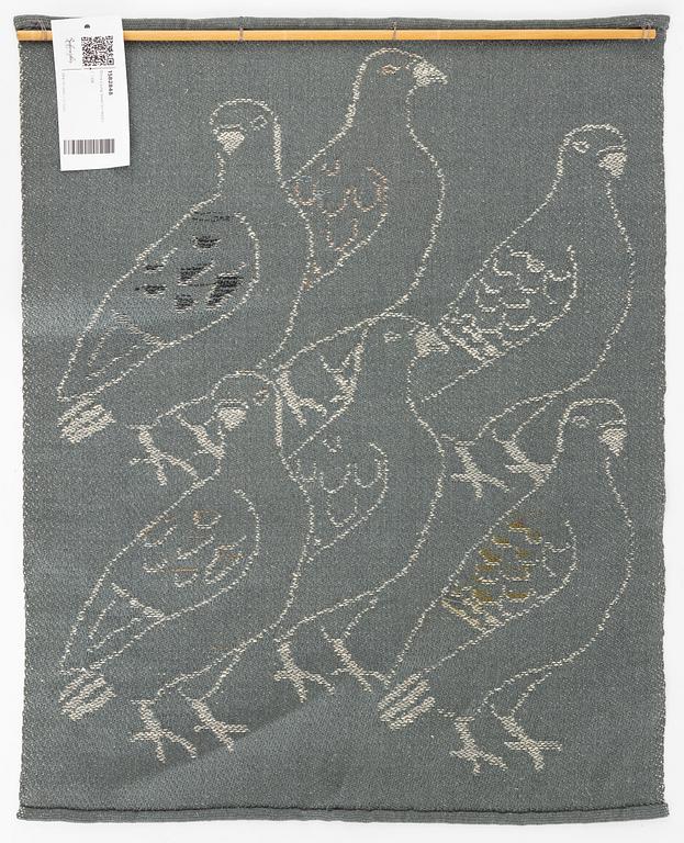 Dora Ljung, a textile "pigeon", flat weave, 57 x 46 cm, signed.