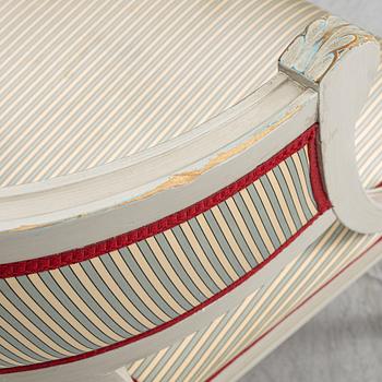 A late Gustavian style armchair, late 20th Century.