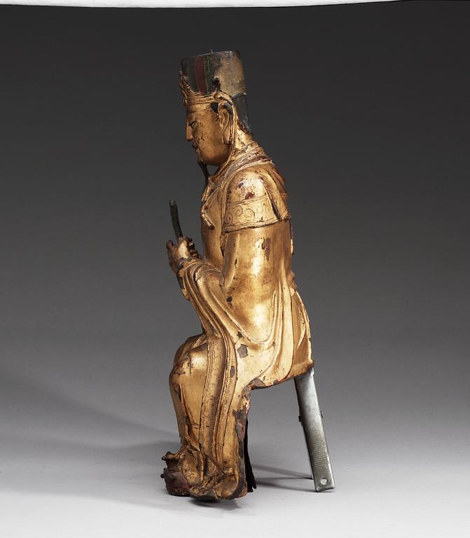 FIGURIN, förgylld brons. Ming dynastin (1368-1644).